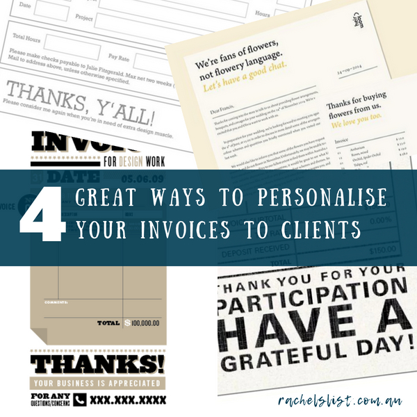 4 great ways to personalise your invoices to clients