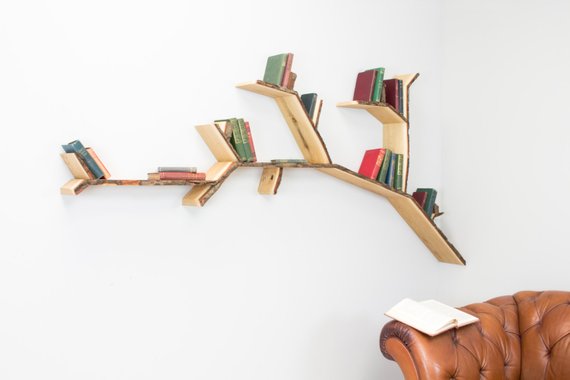 put your books on a shelf shaped like a tree