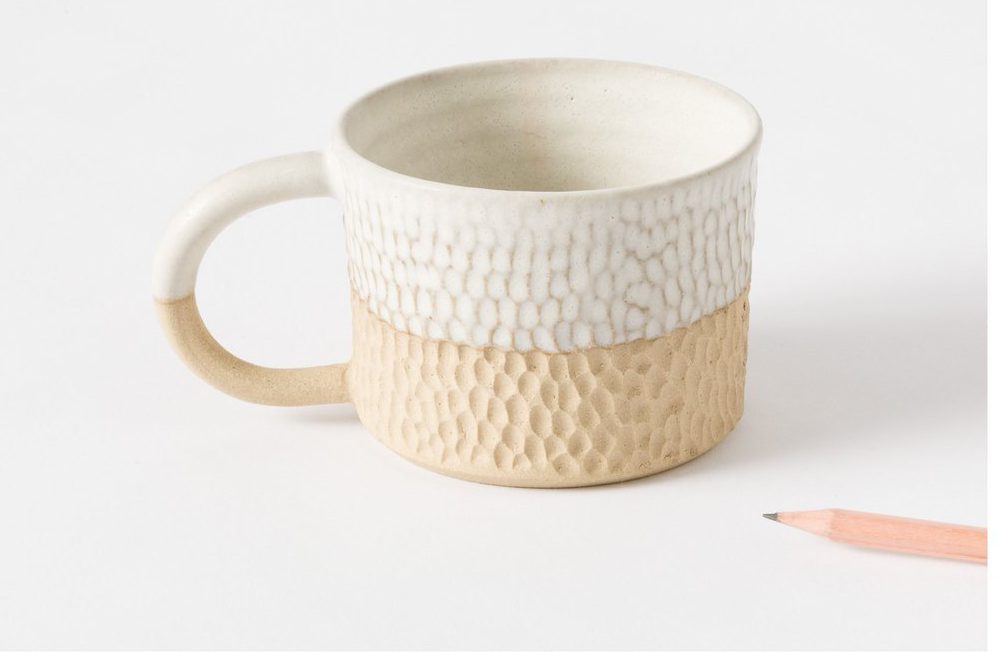 hammered ceramic mug