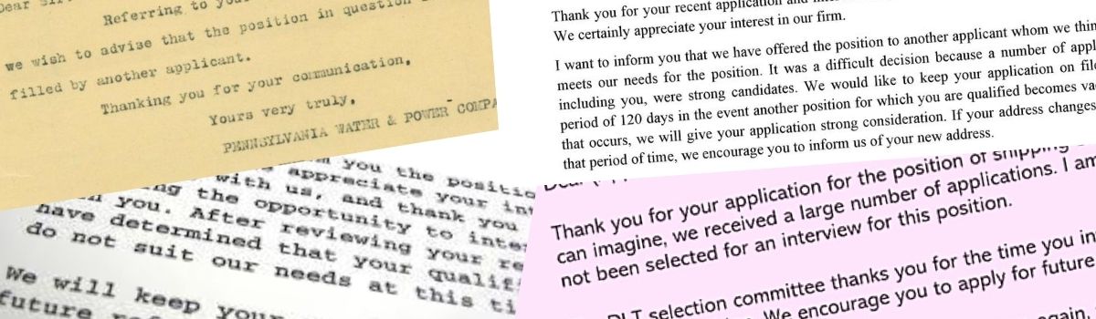 Rejection without dejection (and three rejection letters to cut and paste)