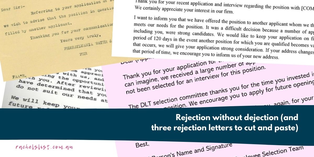 Thank You Letter After Rejection Without Interview from www.rachelslist.com.au