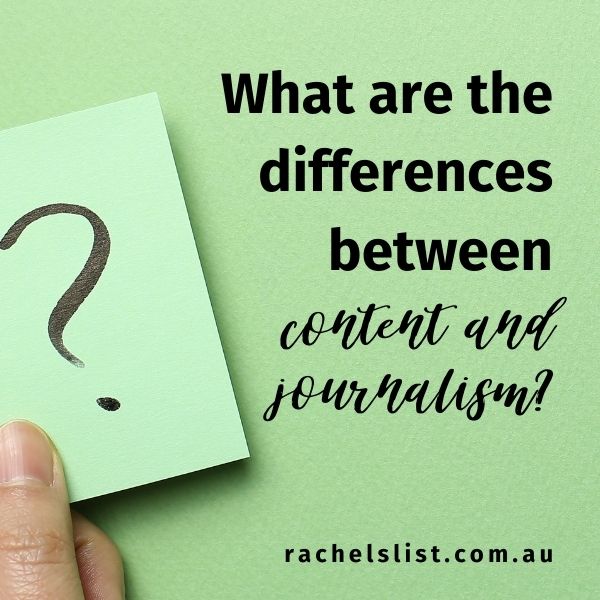 What are the differences between content and journalism?