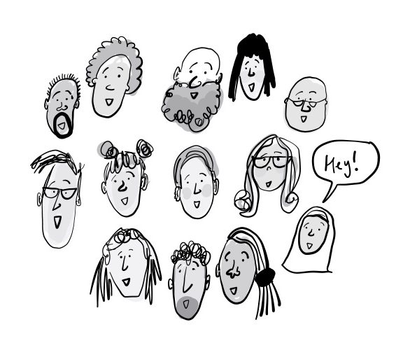 Illustration of a freelance community by Amy Nolan