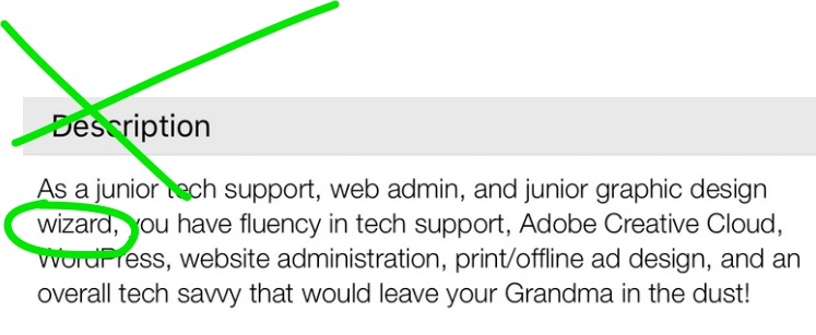 Please don't use words like 'wizard' or 'rockstar' when you advertise a job
