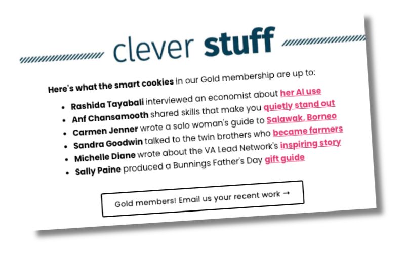 An example of the Clever stuff section in Rachel Smith's newsletter, The Wrap-Up