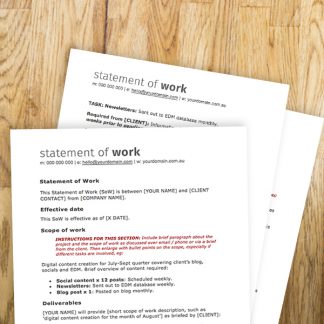 Freelancer statement of work template